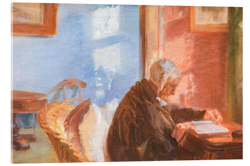 Acrylglasbild Die Mutter des Künstlers im roten Zimmer, 1909