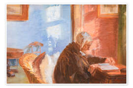 Poster The Artist's Mother Ane Hedvig Brondum in the Red Room, 1909 - Anna Ancher