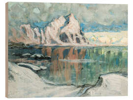 Wood print Boats between the mountains, study from the Lofoten - Anna Katarina Boberg