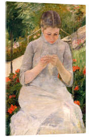 Acrylglasbild Junges Mädchen im Garten - Mary Stevenson Cassatt