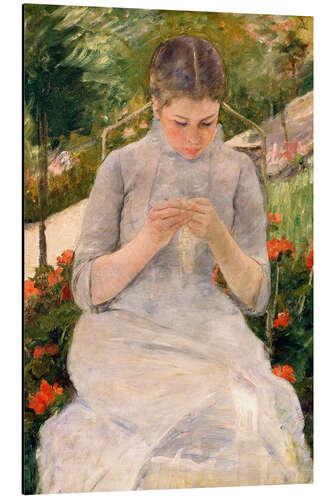 Aluminium print Young girl in the garden