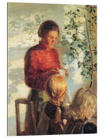 Gallery Print Zwei kleine Mädchen lernen das Nähen, 1910