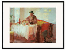 Gerahmter Kunstdruck Frühstück vor der Jagd