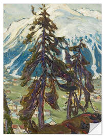 Wandsticker Tannen vor Bergen, Studie aus Nordnorwegen