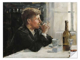 Wandsticker Sitzender Mann am Tisch, 1886 - Elin Danielson-Gambogi