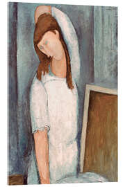 Acrylglasbild Hebuterne mit dem linken Arm über dem Kopf, 1919 - Amedeo Modigliani