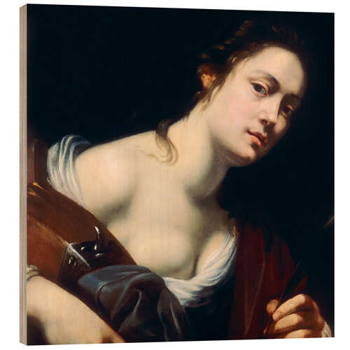 Wood print Saint Catherine