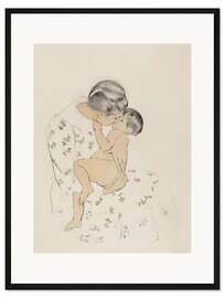 Gerahmter Kunstdruck Mutterkuss, 1891 - Mary Stevenson Cassatt