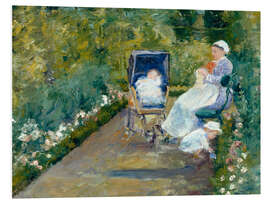 Hartschaumbild Kinder im Garten, 1878