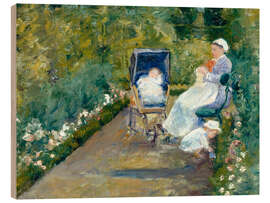 Holzbild Kinder im Garten, 1878