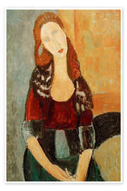 Reprodução Jeanne Hébuterne seated, 1918 - Amedeo Modigliani