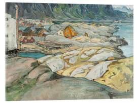 Acrylic print The village at the foot of the mountain - Anna Katarina Boberg