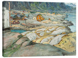 Tableau sur toile The village at the foot of the mountain - Anna Katarina Boberg