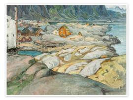 Billede The village at the foot of the mountain - Anna Katarina Boberg