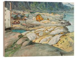 Cuadro de madera The village at the foot of the mountain - Anna Katarina Boberg