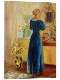 Acrylic print Young Girl in Front of a Mirror - Anna Ancher