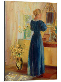 Alubild Frau vor dem Spiegel