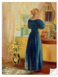 Wandsticker Frau vor dem Spiegel