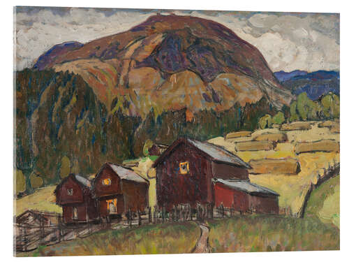 Acrylic print Summer landscape with mountain huts