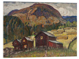 Acrylic print Summer landscape with mountain huts - Anna Katarina Boberg