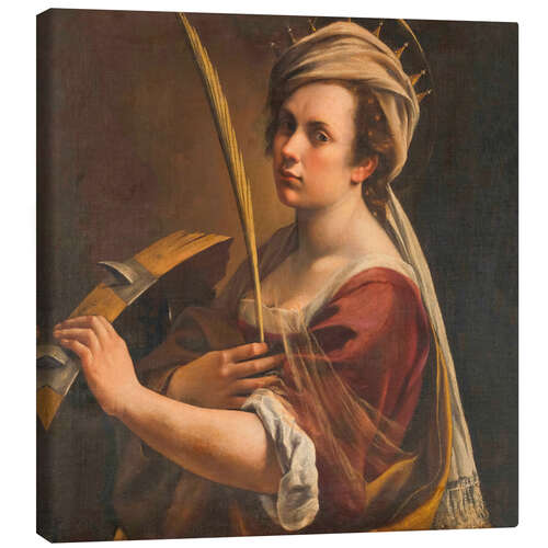 Canvas print Self Portrait as Saint Catherine of Alexandria, 1617