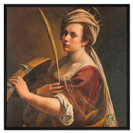 Gerahmter Kunstdruck Selbstporträt als Heilige Katharina von Alexandria, 1617 - Artemisia Gentileschi