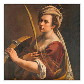 Reprodução Self Portrait as Saint Catherine of Alexandria, 1617 - Artemisia Gentileschi