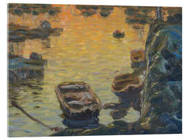 Akryylilasitaulu A spring night during the fishing season - Anna Katarina Boberg