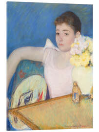 Acrylglasbild Mädchen in Rosa mit einem Fächer - Mary Stevenson Cassatt