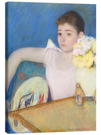 Canvas print Girl in pink with a fan - Mary Stevenson Cassatt