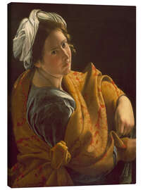 Canvas print Portrait of a young woman as Sibyl - Orazio Gentileschi