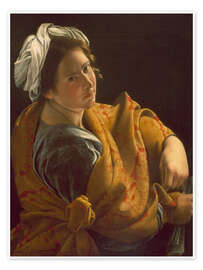 Reprodução Portrait of a young woman as Sibyl - Orazio Gentileschi