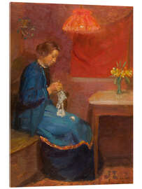 Acrylglasbild Frau mit ihrer Handarbeit