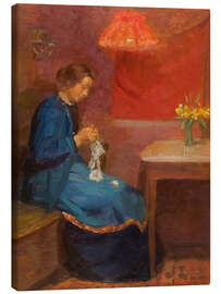 Canvas print Woman with her handicraft - Anna Ancher