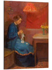 Magnettafel Frau mit ihrer Handarbeit