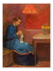 Póster Woman with her handicraft - Anna Ancher
