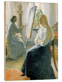 Holzbild Die Frau des Künstlers