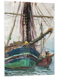 Hartschaumbild Nebel steigt aus dem Meer, Studie von den Lofoten