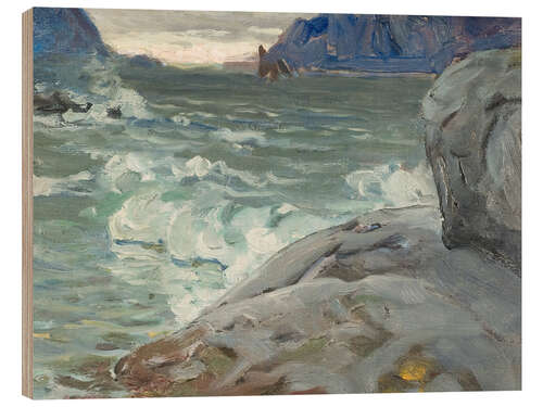 Holzbild Strand, Studie aus Nordnorwegen
