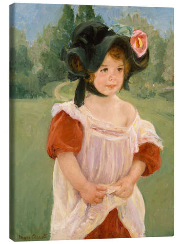 Canvas print Margot stands in a garden