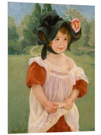 Hartschaumbild Margot steht in einem Garten