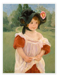 Póster Margot stands in a garden - Mary Stevenson Cassatt