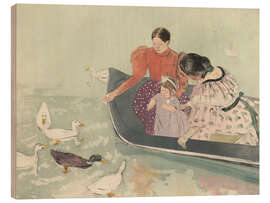 Wood print Feeding ducks - Mary Stevenson Cassatt