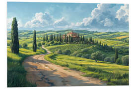Hartschaumbild Toskana Landschaft