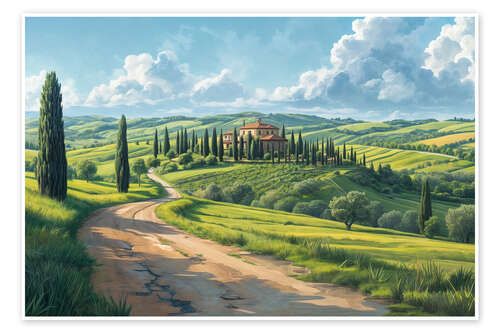 Poster Toskana Landschaft
