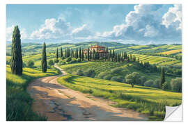 Wandsticker Toskana Landschaft
