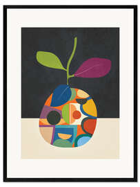 Inramat konsttryck Abstract Fruit Shapes I