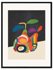 Inramat konsttryck Abstract Fruit Shapes II