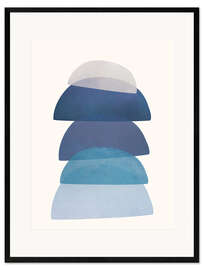 Gerahmter Kunstdruck Blue Stack I