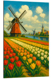Alubild Tulpenträume und Windmühlen